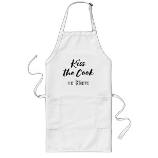Avental Longo "Beije o cozinheiro ou morra de fome" a tipografia