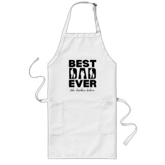 Avental Longo Best Dad Ever Kid Silhouette Personalized