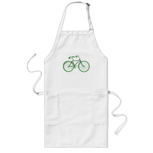 Avental Longo Bicicleta Verde Vintage (Frente)