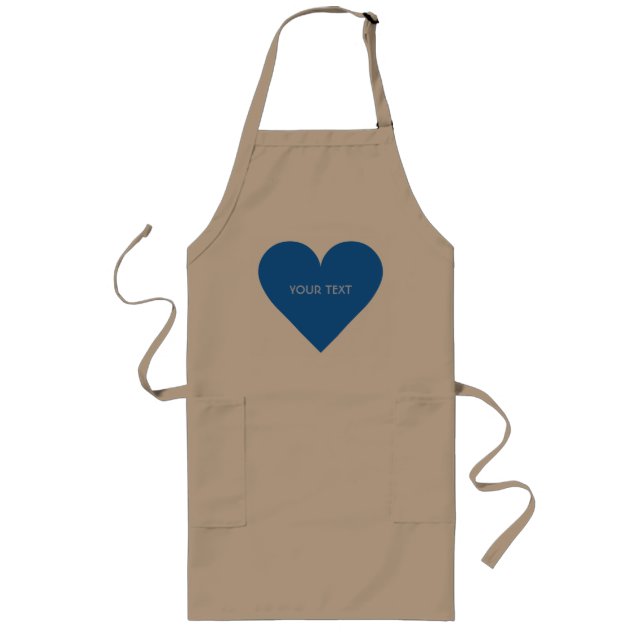 Avental Longo Blue Heart Valentine custom aprons (Frente)