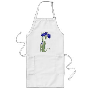 Avental Longo Blue Irises de Ohara Koson
