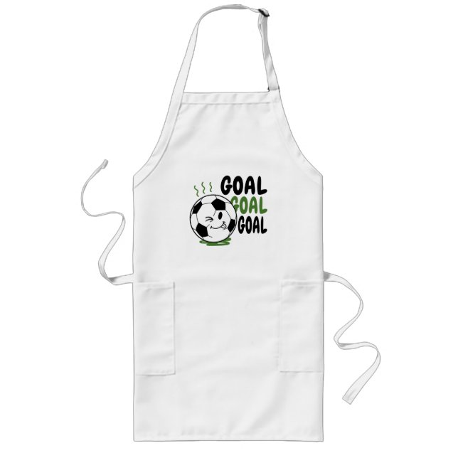 Avental Longo Bola de futebol engraçada, gol de futebol (Frente)