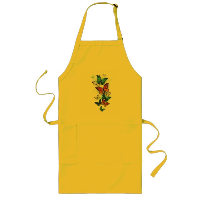 Avental Longo Borboletas voadoras Morpho e Monarca (Frente)