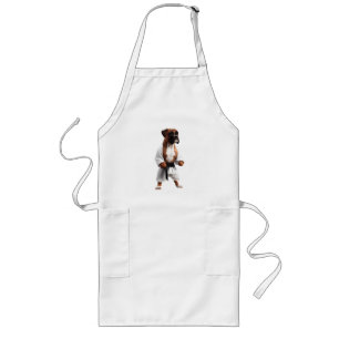Avental Longo Boxer Dog Play Karate, Boxer Dog Karate Player