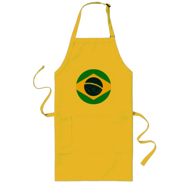 Avental Longo Brasil: Bandeira Apron (Frente)