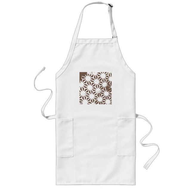 Avental Longo Brown and white geometric pattern (Frente)