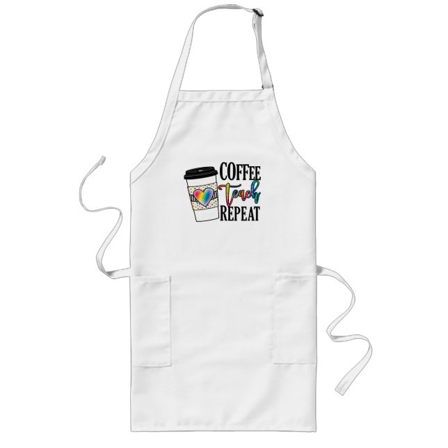 Avental Longo Café, Ensino, Repetir (Frente)