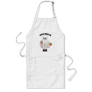 Avental Longo Café Fantasma Halloween Engraçado