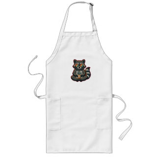 Avental Longo Camiseta Guaxinim Legal Bebendo Café com Leite de 