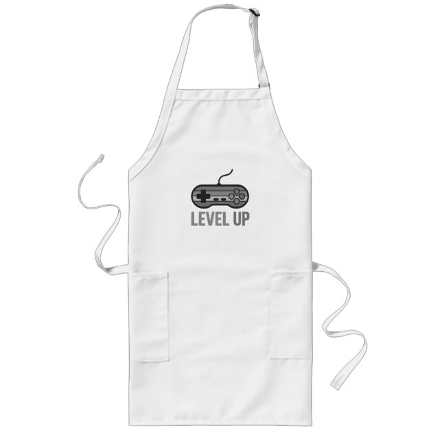 Avental Longo Camiseta Level Up Retro Gaming (Frente)