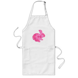 Avental Longo Camuflagem rosa Silhout Páscoa Bunny Apron