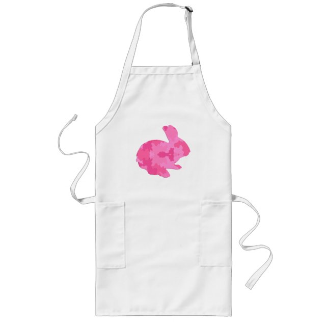 Avental Longo Camuflagem rosa Silhout Páscoa Bunny Apron (Frente)