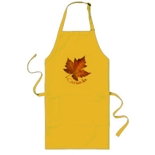 Avental Longo Canadá Souvenir Apron Canadá Mapeamento Leaf Sou