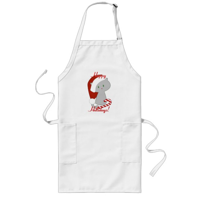 Avental Longo Candy Cane Cat Apron (Frente)