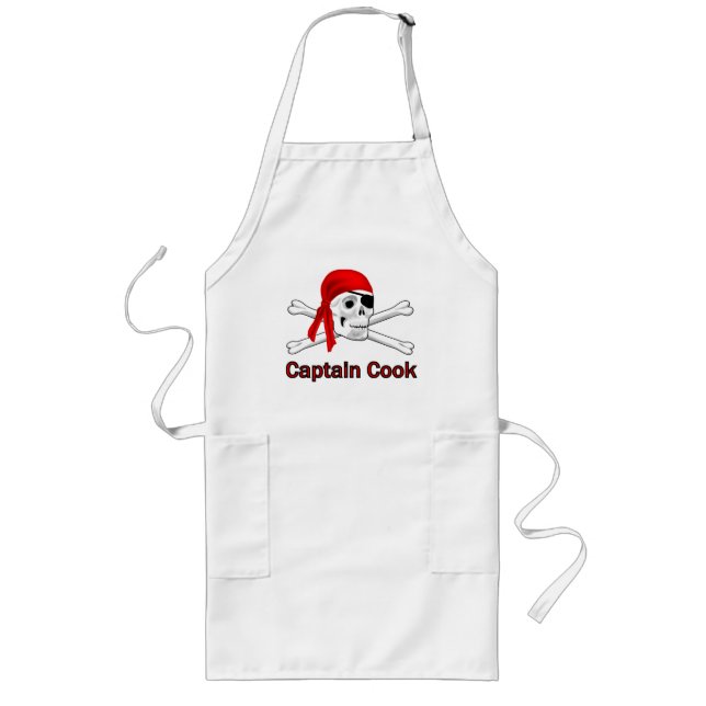 Avental Longo Capitão Pirata Cook Apron (Frente)