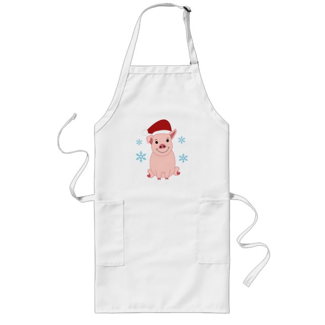 Avental Longo Cerdito navideño sonriente (Frente)