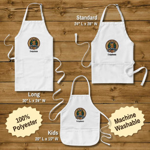 Avental Longo Clan Colquhoun Crest sobre Tartan