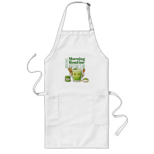 Avental Longo Clube de Matcha da Rotina Matinal Personalizado
