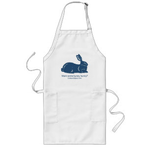 Avental Longo Coelho Azul Apron - Quer um coelhinho, Hunny?