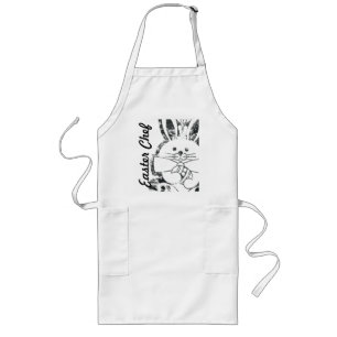 Avental Longo Coelho de Páscoa Grunge Apron "Chef de Páscoa"