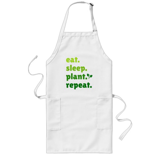 Avental Longo Coma o trevo de jardinagem repetitiva da usina de  (Frente)