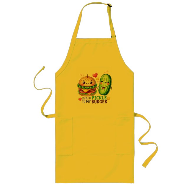 Avental Longo 🍔 🥒 Comida Engraçado Pun Apron - "Você é o picle (Frente)