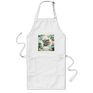 Avental Longo Comida Vegan Abaixa Apron - Cozinhar Funcional