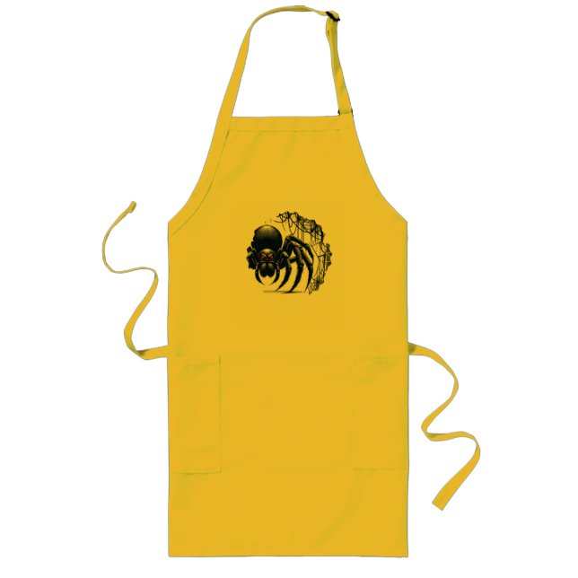 Avental Longo Copy of Creepy Black Spider Gothic Design (Frente)