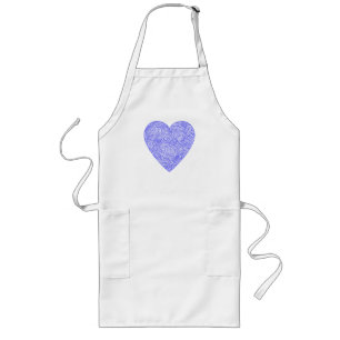 Avental Longo Coração Azul Apron