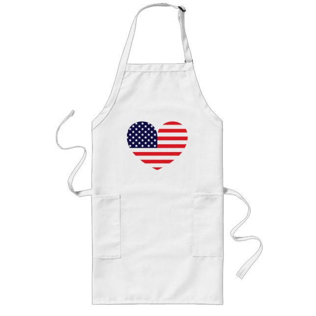 Avental Longo Coração da Bandeira Americana (Frente)