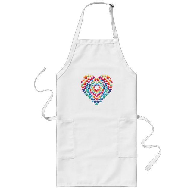 Avental Longo Coração Vibrante Tie-Dye (Frente)