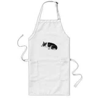 Avental Longo Corgi com Graça na Cozinha
