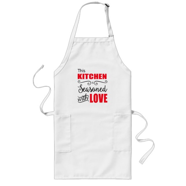 Avental Longo Cozinha Passada Com Presente De Amor (Frente)