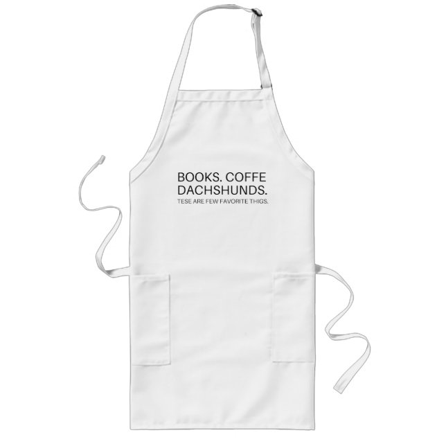 Avental Longo Cozinhar Apron Chef livros café café (Frente)