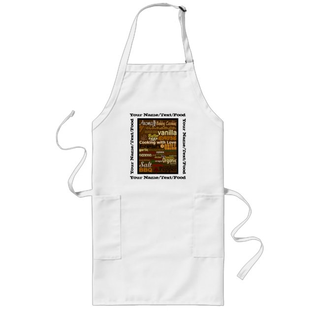 Avental Longo Cozinhar com Arte do Amor - Personalize Apron (Frente)