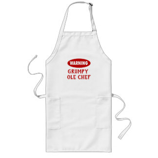 Avental Longo Customizable Warning Grumpy Chef Apron