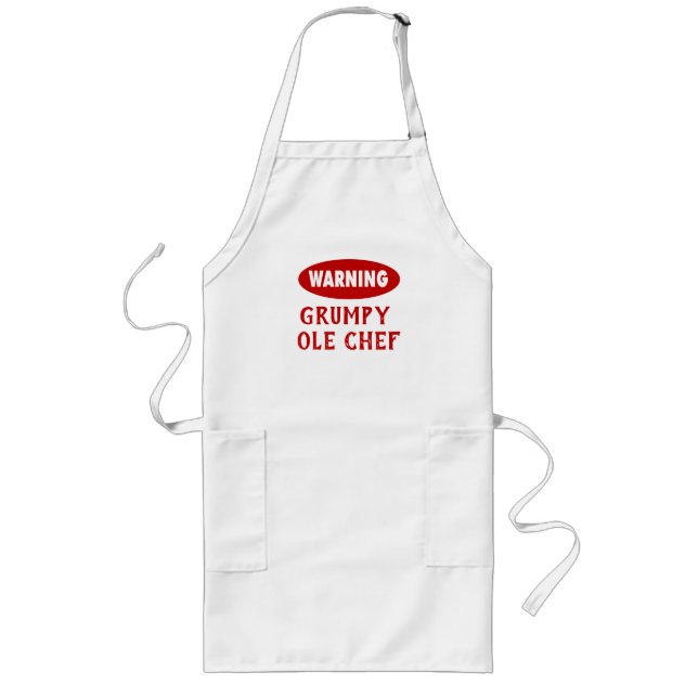 Avental Longo Customizable  Warning Grumpy Chef Apron (Frente)
