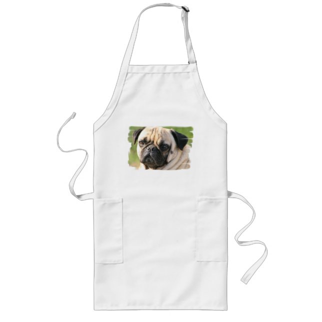 Avental longo da raça do cão do Pug (Frente)