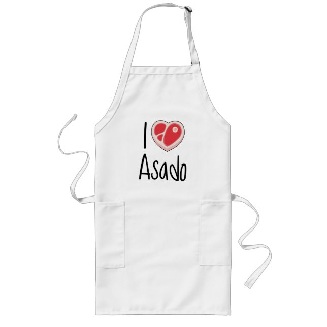 Avental Longo Delantal Eu amo Asado (Frente)