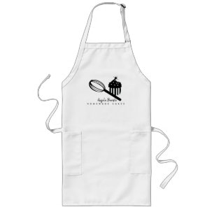 Avental Longo Desenho de mão de Cupcake caseiro