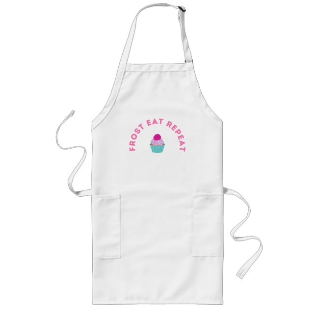 Avental Longo Design de Cupcake Frost Eat Repeat (Frente)