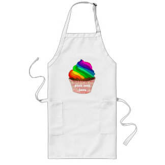 Avental Longo Design de Orgulho de Cupcake Arco-Íris Personalizá