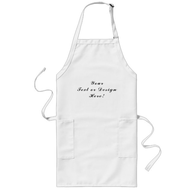 Avental Longo Design Seu Próprio Apron Branco - Tamanho Longo (Frente)