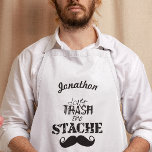 Avental Longo Don't Trash the Stache Mustache Retro Hipster<br><div class="desc">Don't Trash the Stache Mustache Retro Hipster bbq barbeque barbecue,  bistro style aesthetic wedding,  mr and mrs retro wedding,  humorous chef,  funny kitchen cook,  funny hipster mustache,  retro hipster throwback 50's moustache,  groom,  men's apron,  wedding party aprons</div>