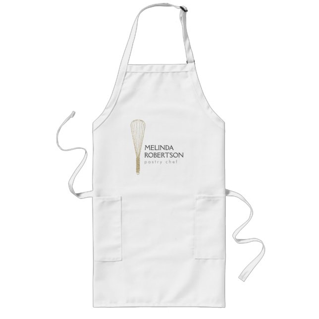Avental Longo Dourada padaria de Whisk Apron (Frente)