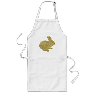 Avental Longo Dourada Silhouter de Páscoa Bunny Apron