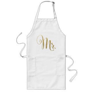 Avental Longo Dourado Seu Sr. e Sra. Matching Aprons