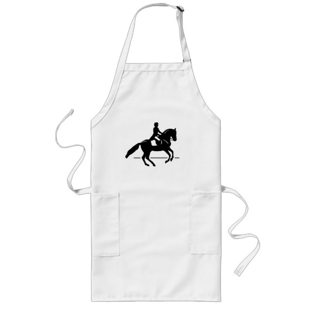 Avental Longo Elegante Dressage Rider Executando um Pirouette (Frente)