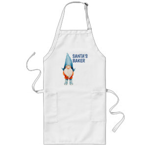 Avental Longo Elf de Natal, Papai noel Baker Apron de Natal