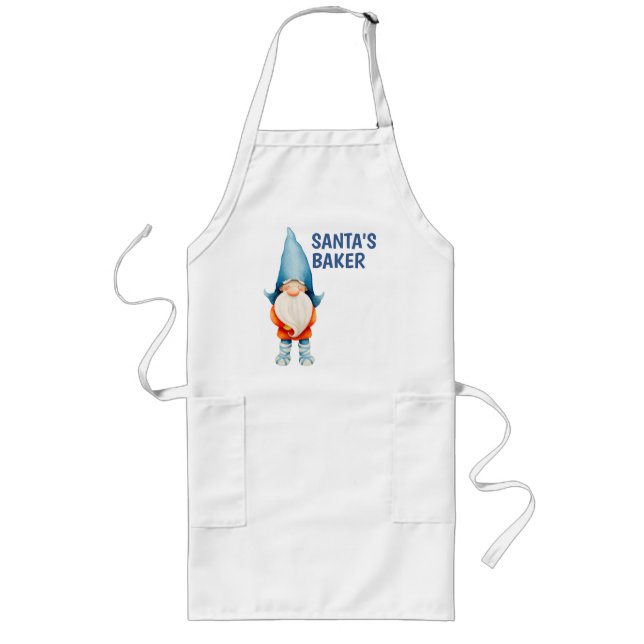 Avental Longo Elf de Natal, Papai noel Baker Apron de Natal (Frente)